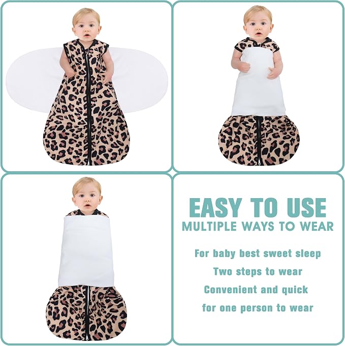 Newborn Sleep Sack Baby Swaddle, 3-Way Adjustable Wearable Blanket, 100% Rayon - Image 3