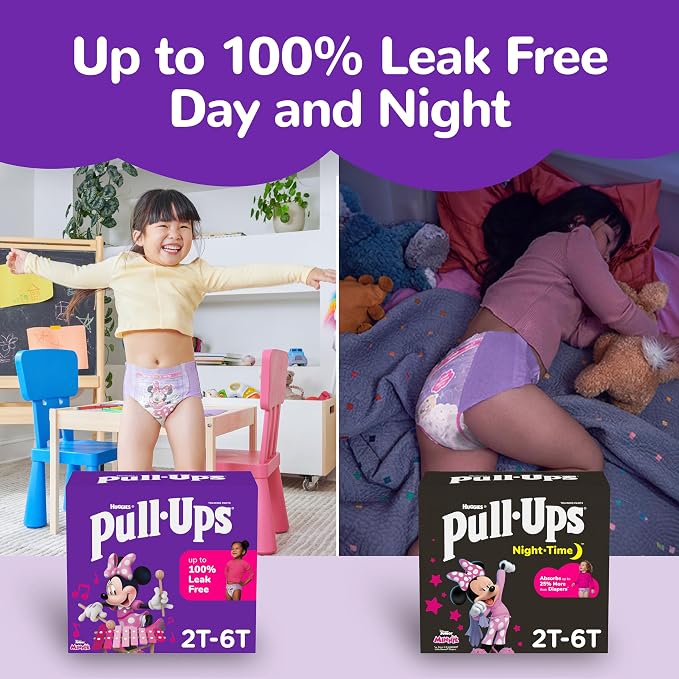 Pull-Ups Girls' Night-Time Potty Training Pants, Size 3T-4T Overnight Training - Image 10
