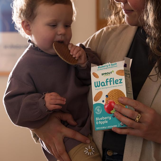 Sprout Organics, Toddler Snacks, CoComelon Blueberry Apple Wafflez, Single - Image 6