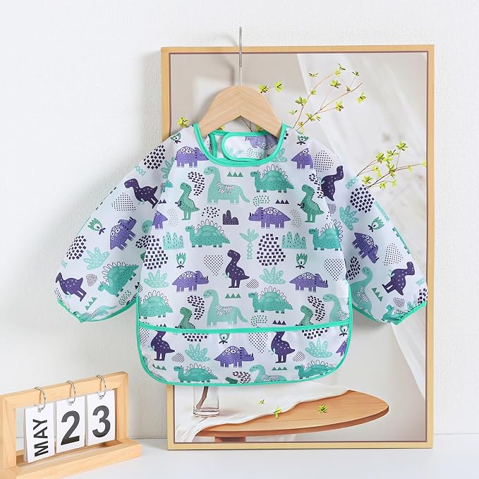 Sleeved Bib, 5 Pack, Waterproof Shirt Bibs - Image 2