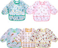 Accmor 5 Pack Long Sleeve Bibs, Baby Smock Waterproof Sleeved Bib Smock by Accmor