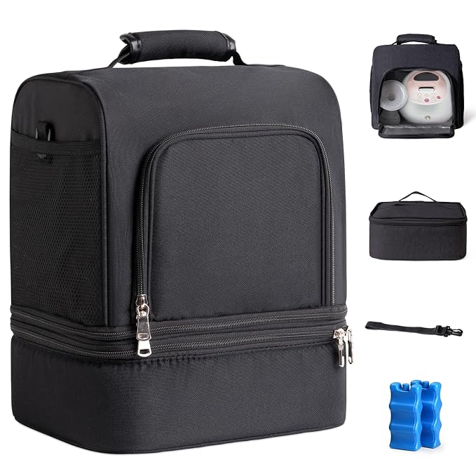 NCVI Breast Pump Bag, Double Layer Removable Pump Bag by NCVI