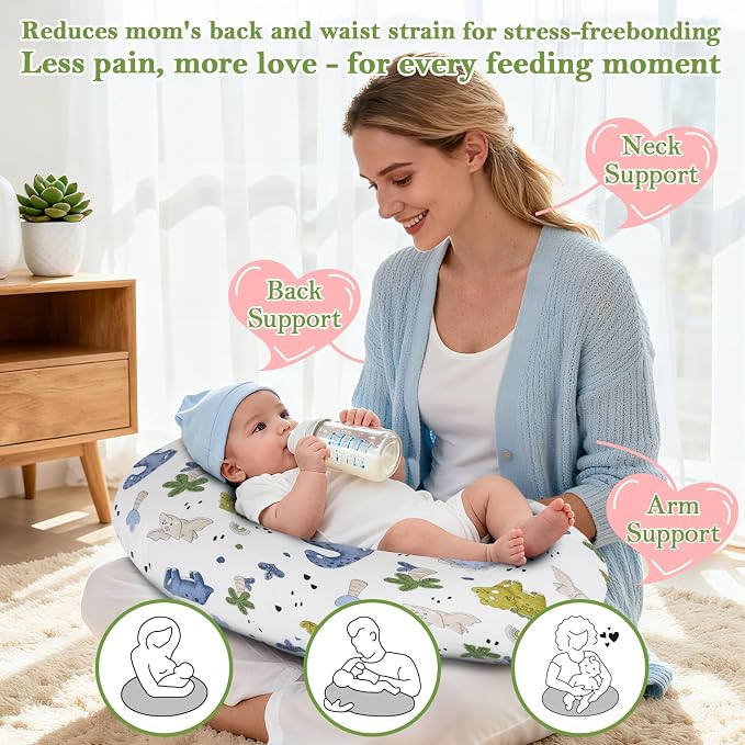 Nursing Pillow for Breastfeeding and Bottle Feeding, Ergonomic Design for Tummy - Image 4