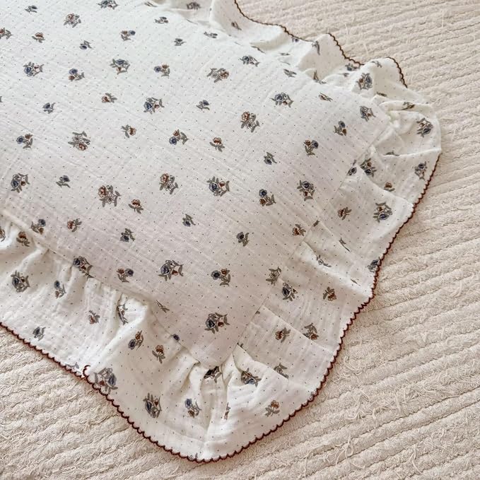 BuLuTu 100% Cotton Muslin Pillow Covers Fit - Image 4