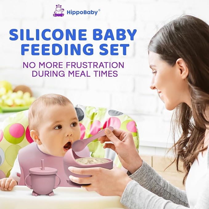 Baby Led Weaning Supplies |10 Piece Silicone Baby Feeding Set, Baby Toddler Bib - Image 3