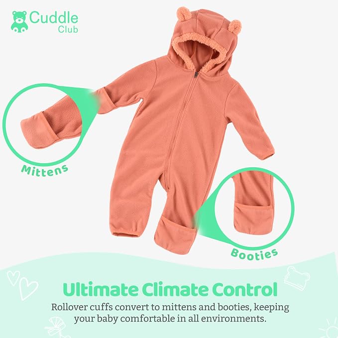 Cuddle Club Fleece Baby Bunting Bodysuit - Image 3