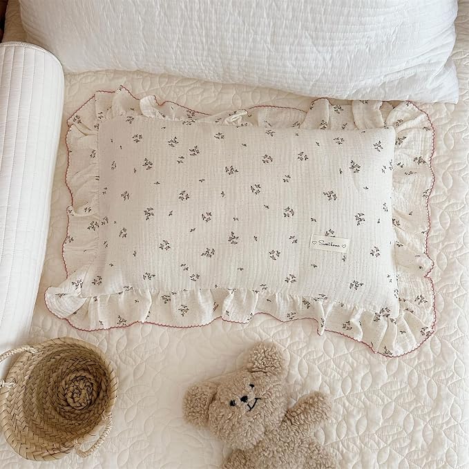 AOJIM Cotton Muslin Kids Toddler Pillowcase by AOJIM-BeddingSetBabyBlanketsSofaCover