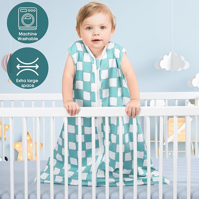 Baby Sleep Sack 0-6 Months 3 Pack Baby Wearable Blanket 100% Rayon Cotton 2-Way - Image 4