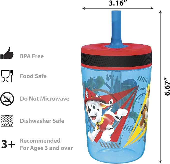 Zak Designs PAW Patrol Kelso Tumbler Set, Leak-Proof Screw-On Lid - Image 6