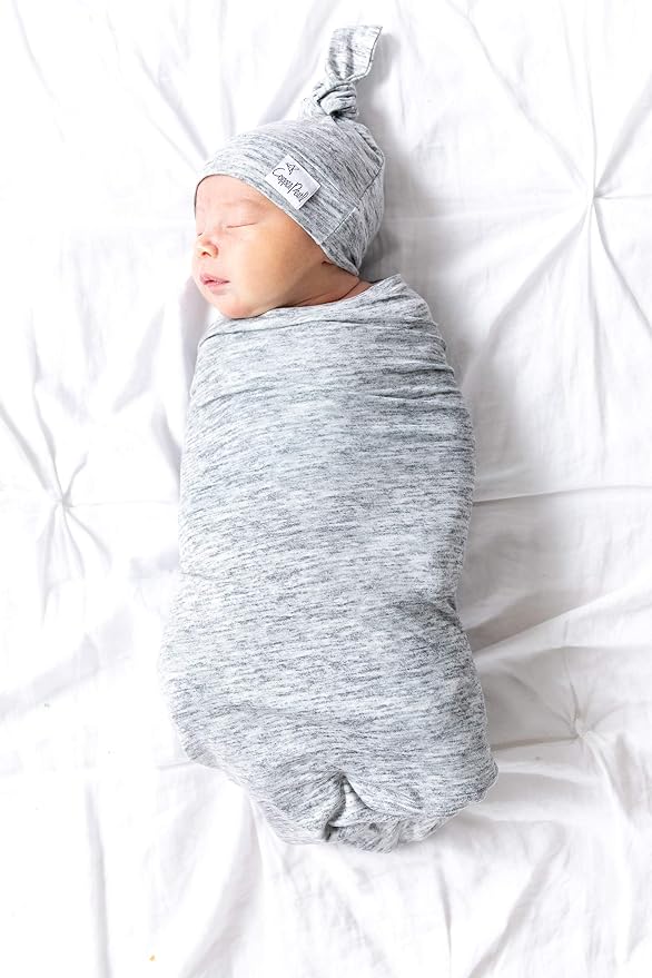 Copper Pearl Baby Beanie Hat Top Knot Stretchy Soft Asher - Image 4