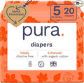 Pura Size 5 Eco-Friendly Diapers Totally Chlorine Free Hypoallergenic, Soft by MyPura