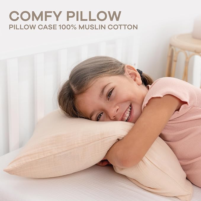 Comfy Cubs Toddler Pillow with Muslin Pillowcase, 13 x 18 in, 2 Pack - Image 3