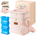 Breastmilk Cooler Bag with Ice Pack & Pacifier Case, Large Double Layer by Derbiedersinn
