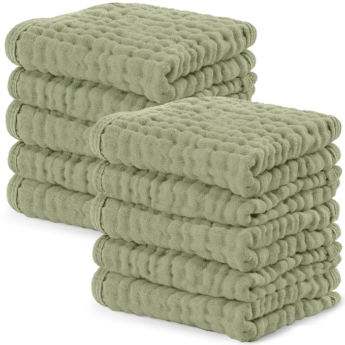 Comfy Cubs Muslin Baby Washcloths 10 Pack by ComfyCubs