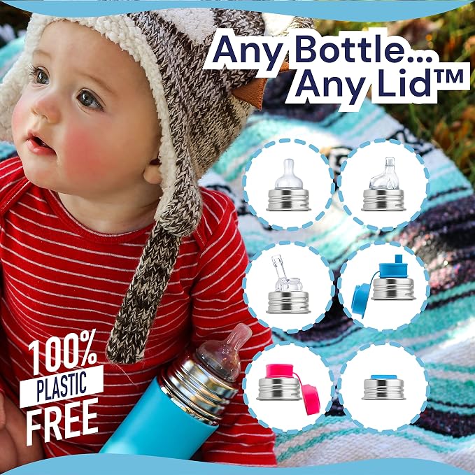 Pura Kiki 9oz/275ml Stainless Steel Infant Bottle w/Sleeve, Anti-Colic - Image 7