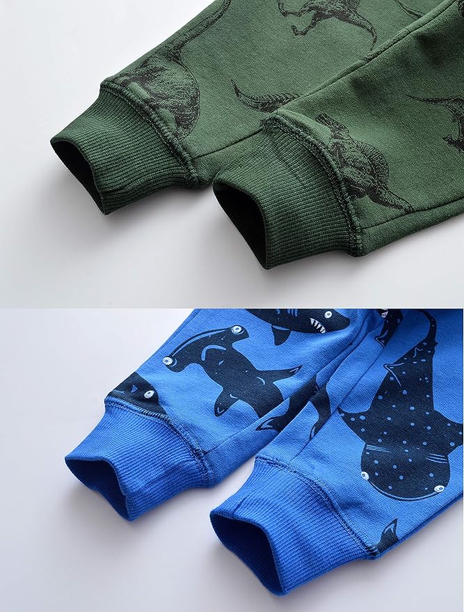 HUAER& Baby Boy's Jogger Pants Dinosaur Car Animal Print Drawstring Elastic - Image 5