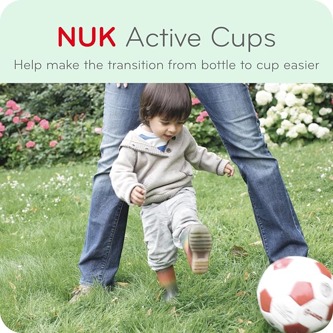 NUK Active Spill Proof Sippy Cup, 10 oz, 2 Pack, 8+ Months, Spill Proof Sippy - Image 2