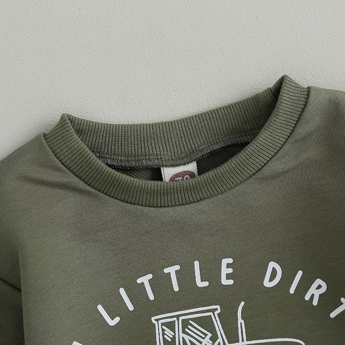 Toddler Baby Boy Clothes Solid Color Long Sleeve Crewneck Sweatshirt Top Casual - Image 3
