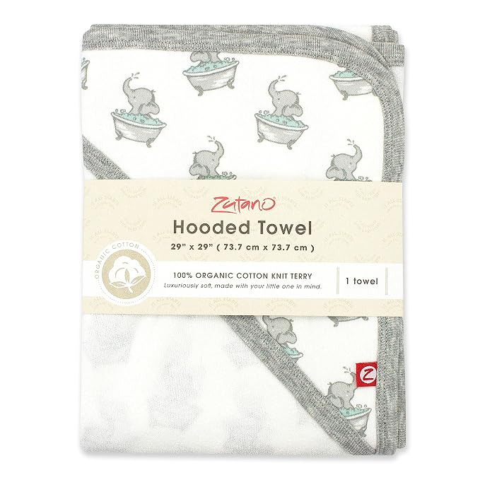 Zutano Hooded Baby Towels, Organic Cotton Baby Bath Towel, Ultra Soft and - Image 2