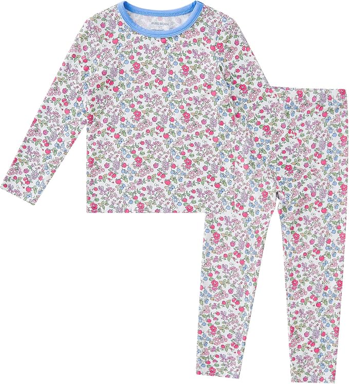 pureborn Baby Toddler Kids Viscose from Bamboo Pajamas Set Pjs 2pcs 18M-8Y by pureborn