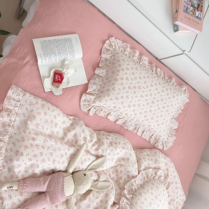 BuLuTu Cotton Muslin Kids Toddler Pillowcase Standard Size, Shabby Chic Galsang - Image 7