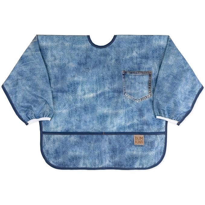 Bumkins Sleeved Bib for Girl or Boy, Baby and Toddler for 6-24 Mos, Essential by Bumkins