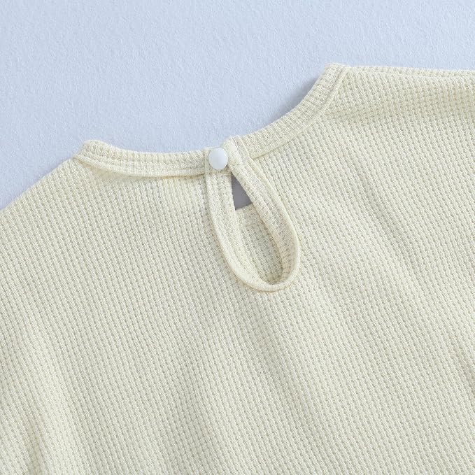 Douhoow Cute Baby Sweatshirt Romper Waffle Knit Baby Clothes Infant Girl Boy - Image 5