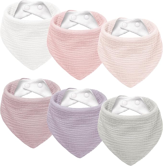 Susurration Muslin Baby Drool Bibs 6Pack Soft Triangular Adjustable Baby by Susurration