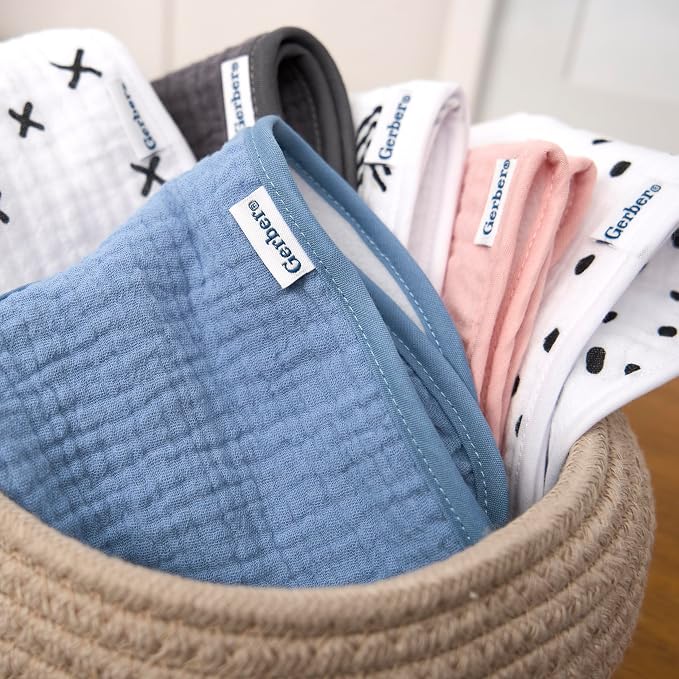 Gerber Unisex Baby Muslin 8 Pack Drooling Bibs - Image 4