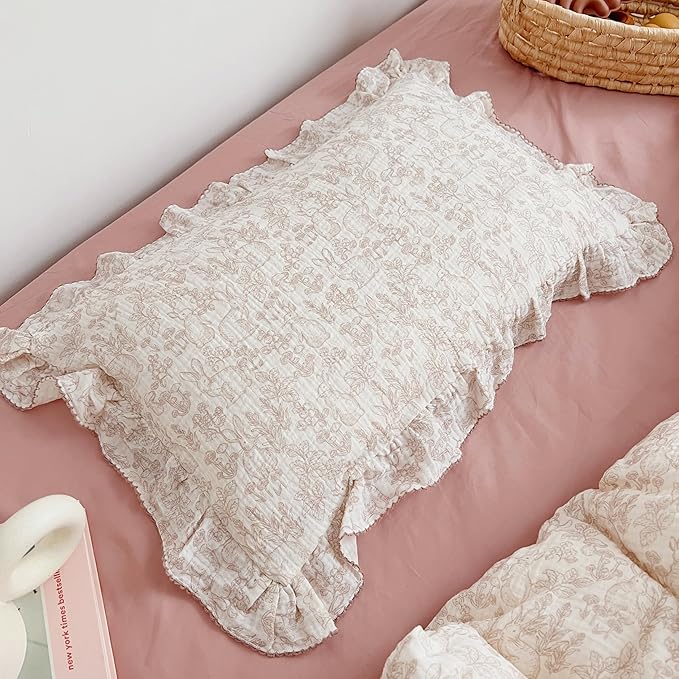 BuLuTu Muslin Cotton Pillowcase King Pillow Cover by BuLuTu