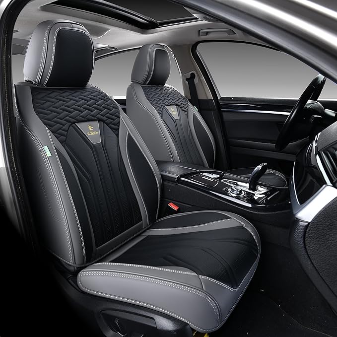 FLORICH Leather Seat Covers, Seat Covers Full Set, Car Seat Protectors 5 Seats - Image 2