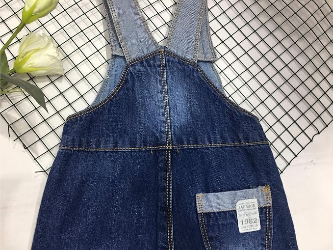 KIDSCOOL SPACE Baby Little Kids Cute Denim Embroidered Fashion Jean Overalls - Image 5