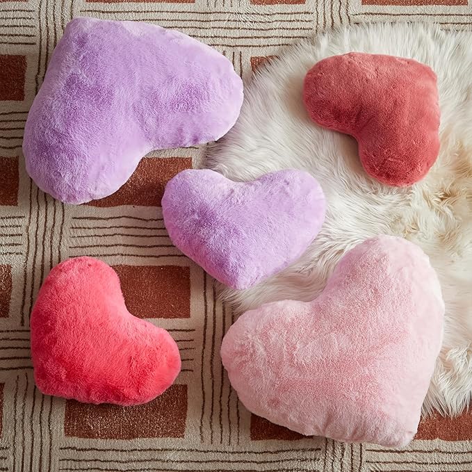 EastTree Heart Pillows, Carmine Heart Shaped Pillows, Ultra Soft Extra-Large - Image 6