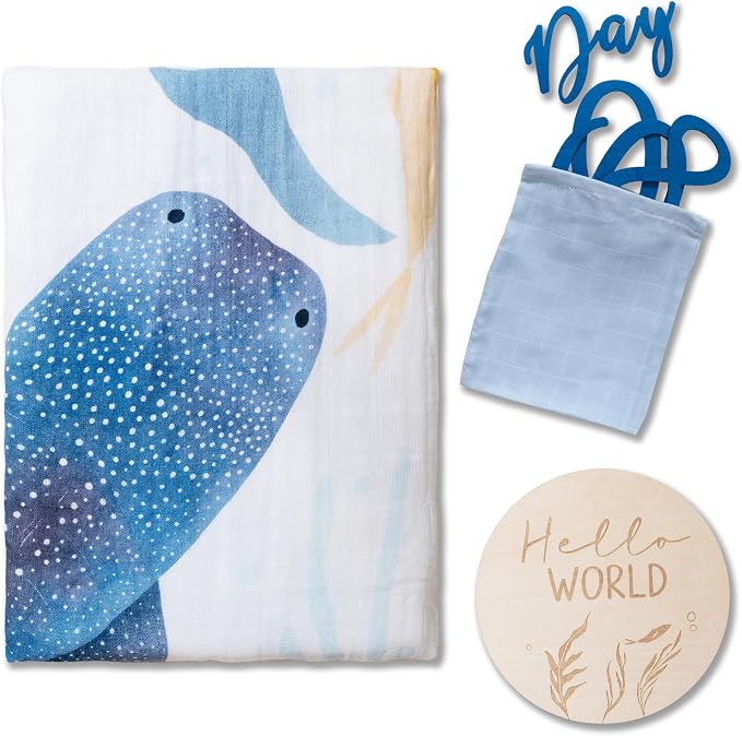 Miaoberry Ocean Baby Milestone Blanket – Monthly Baby Milestone Photo Prop - Image 4