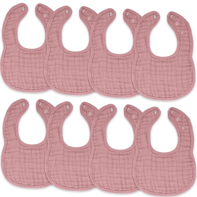 Comfy Cubs Muslin Bibs for Babies, Drool and Teething Bib, Adjustable Snaps by ComfyCubs