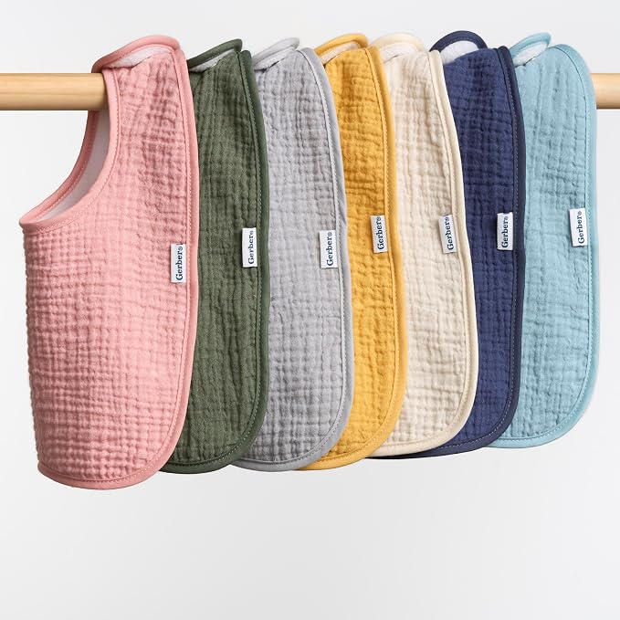 Gerber Unisex Baby Muslin 8 Pack Drooling Bibs - Image 3