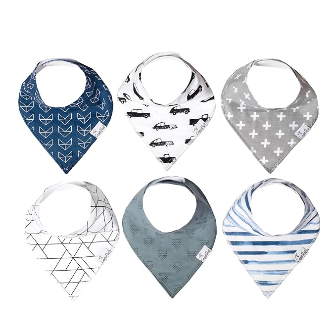 Copper Pearl 6 Pack Soft Cotton Baby Bibs by CopperPearl