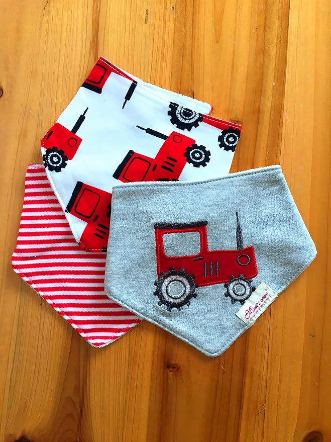 Baby Dribble Bib, Toddler Bandana Bib 3 Packs Super Absorbent Cotton Feeding - Image 7