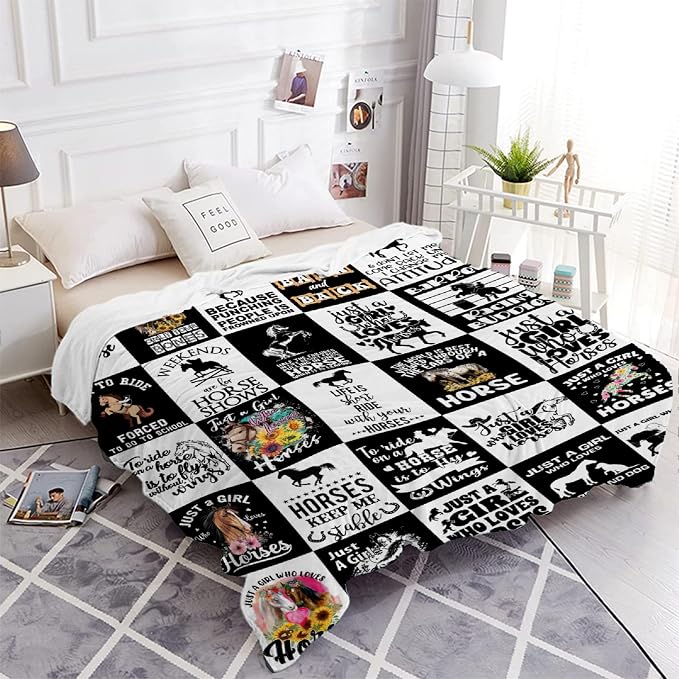 Horse Blanket for Boys Girls, Fluffy Cozy Soft Lightweight Blankets for Bed - Image 5