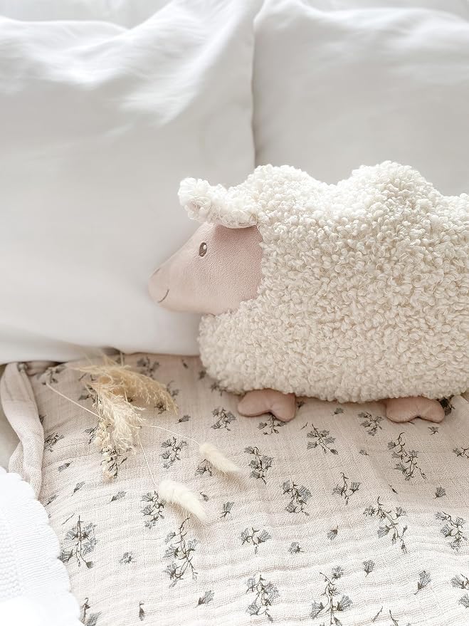 MON AMI Lamb Shaped Pillow – 13.5x12 Inch Plush Sheep Cushion | Soft Decorative - Image 5