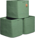 NaturalCozy 13x15x13 Kallax Storage Cubes Bins, 3 Pack | Cotton Rope Cube by NaturalCozy
