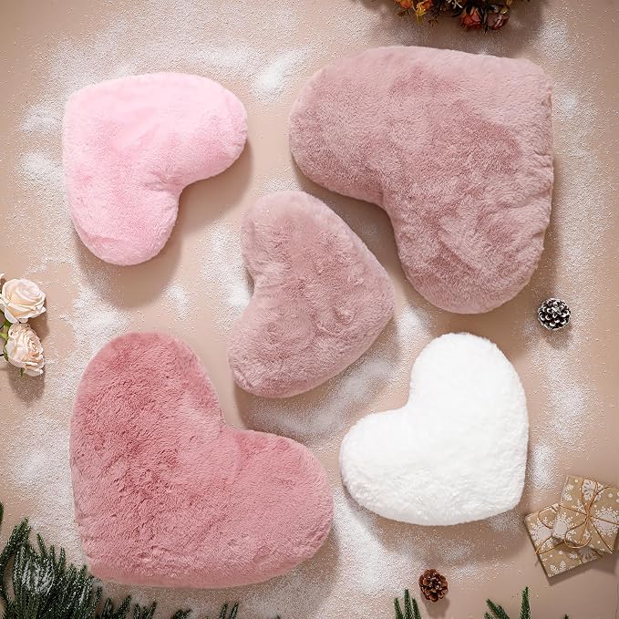 EastTree Heart Pillows, Dusty Pink Heart Shaped Pillows, Love Throw Pillows - Image 5