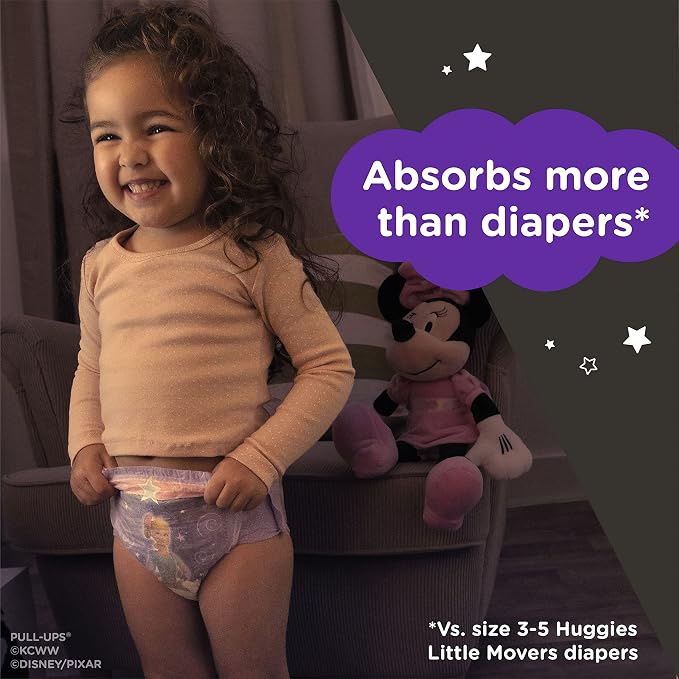 Pull-Ups Girls' Nighttime Potty Training Pants Training Underwear, 21 Ct - Image 3