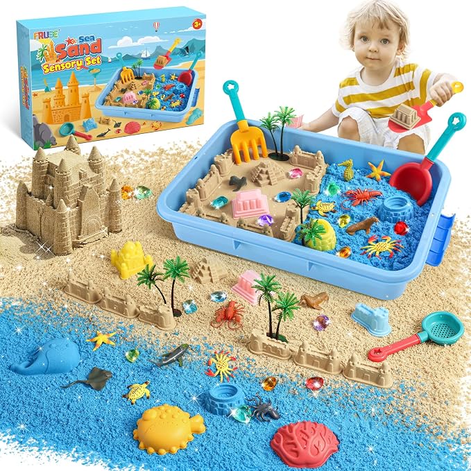 FRUSE Ocean Sensory Bin, Play Sand Art Kit by FRUSE