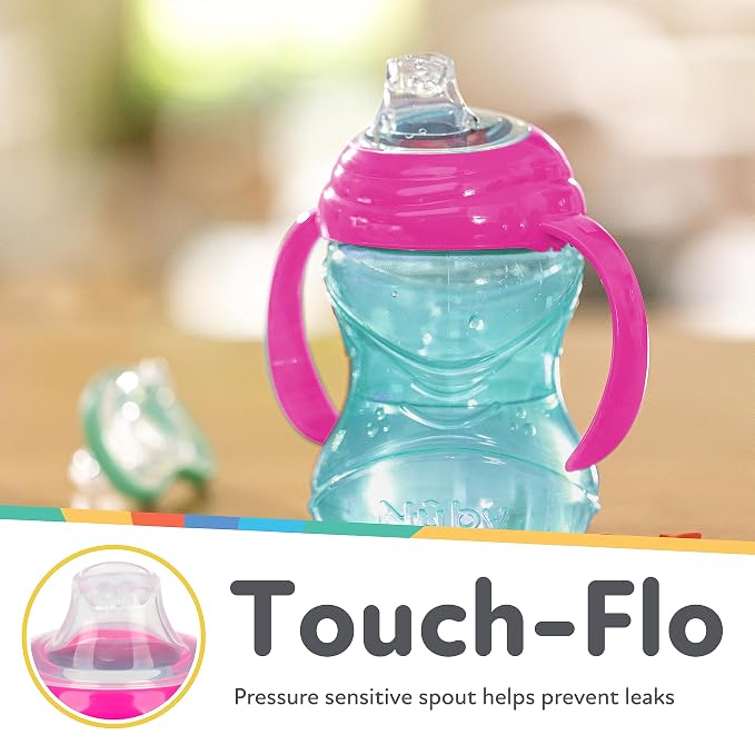 Nuby Clik-It Grip N' Sip Soft Spout No-Spill Training Sippy Cup - 10 oz - 4+ - Image 4