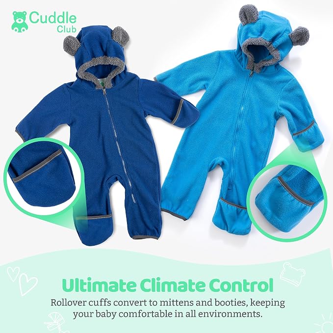 Cuddle Club Fleece Baby Bunting Bodysuit - Image 3