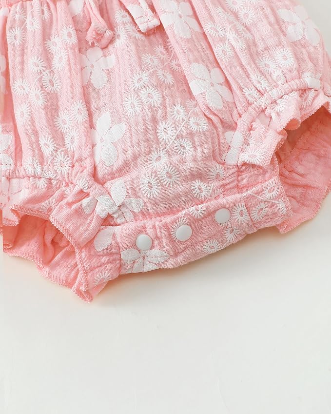 Renotemy Newborn Infant Baby Girl Clothes Rompers Summer Jumpsuits Short Sleeve - Image 3