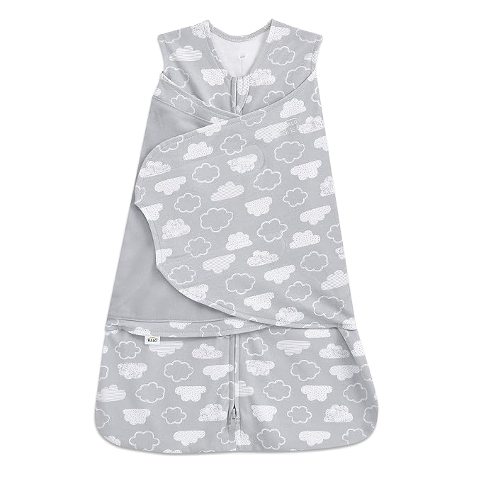 HALO 100% Cotton Sleepsack Swaddle, 3-Way Adjustable Wearable Blanket, TOG 1.5 by HALO
