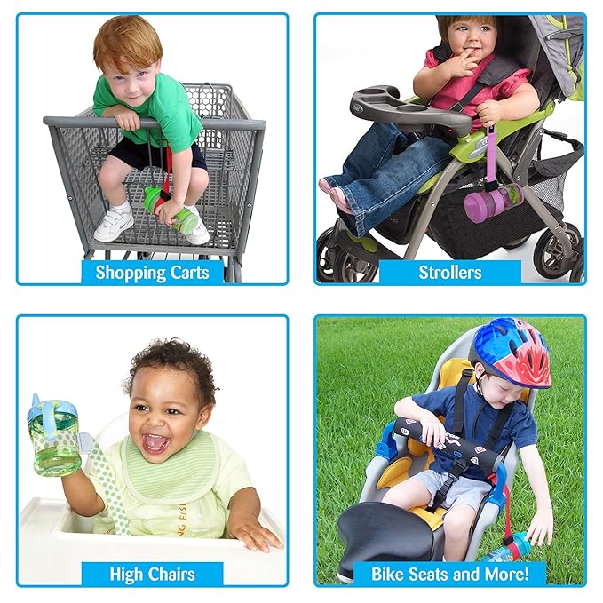 PBnJ Baby SippyPal Sippy Cup Holder Strap Leash Tether 123 2-Pack - Image 5