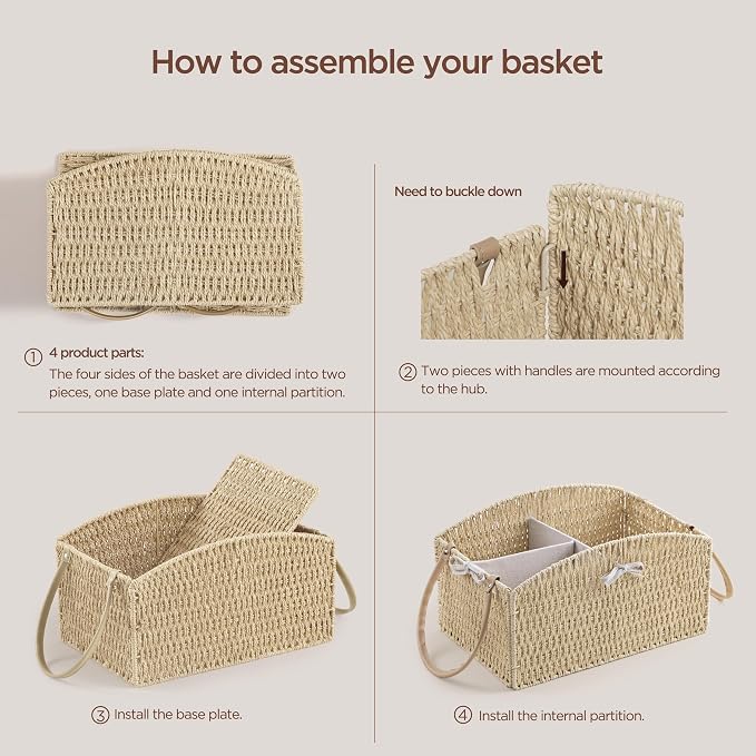HBlife Diaper Caddy Organizer, Large Hand-Woven Storage Basket - Image 6
